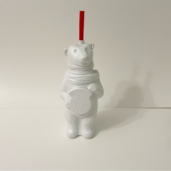 Vintage Always Coca-Cola Polar Bear Plastic Collector’s Drinking Cup With Straw - Picture 5 of 16